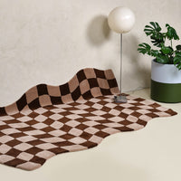 Thumbnail for Green Purple Modern Living Room Rug Checkered board Carpet Thickening Bedroom