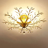Thumbnail for Vintage Gold Black Candle Crystal Chandelier Led Pendant Lighting Room Decor
