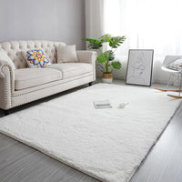 Thumbnail for Nordic Brown Burgundy Fluffy Carpet Small Large Bedroom Rug Living Room