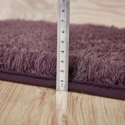 Nordic Brown Burgundy Fluffy Carpet Small Large Bedroom Rug Living Room