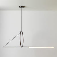 Thumbnail for Nordic LED Pendant Lighting Black Iron Line Strip Hanging Lamp Home Decor