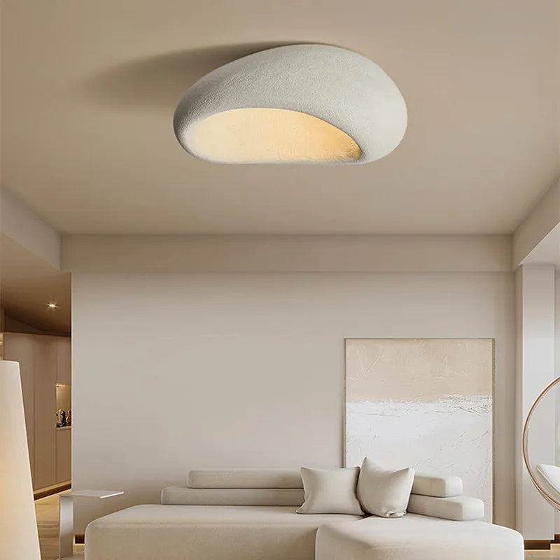 Minimal Stone White Grey Wind Led Lighting Ceiling Lamps Chandelier Dining Room Cafe Decor
