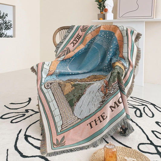 Floral The Sun Tarot Nordic Sofa Blanket Cover Bedspread Home Decor