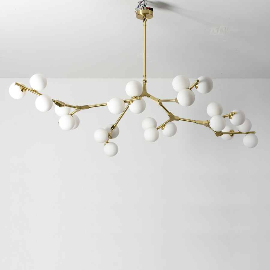 Nordic Lighting Chandelier Tree Branches Glass Balls Hanging Dining and Bedroom Home Decor