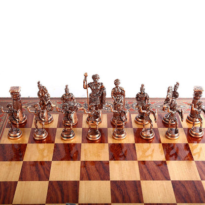 (Only Chess Pieces) Historical Antique Copper Rome Chess Pieces Sculptures and Statues (Board is Not Included)