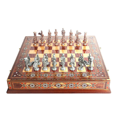 Pegasus Antique Copper Chess Se Natural Solid Wooden Sculptures and Statues