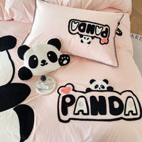 Thumbnail for Pink Panda Cotton 100% Child Kids Duvet Cover Bedding Set