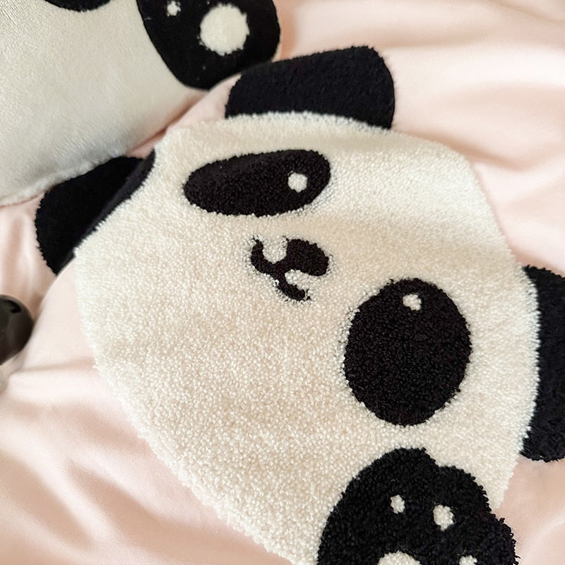 Pink Panda Cotton 100% Child Kids Duvet Cover Bedding Set