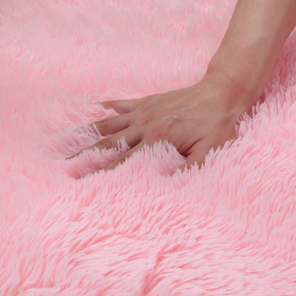 Pink Grey Classic Carpet Shaggy Rugs for Children Soft Mat Living Room