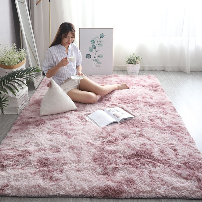 Nordic Grey White Kids Carpet Bedroom Fluffy Rugs Decoration Small Large Living Room