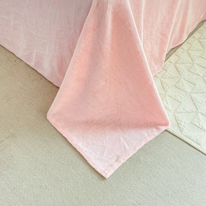 Pink Grey Luxury Fluffy Soft Warm Velvet Fleece Girl Child Duvet Cover Bedding Set