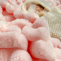 Thumbnail for Pink Grey Luxury Fluffy Soft Warm Velvet Fleece Girl Child Duvet Cover Bedding Set