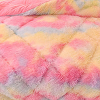 Thumbnail for Pink Purple Fleece Fabric Patchwork Winter Soft Thick Quilt Crystal Velvet Comforter Bedding