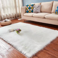 Thumbnail for Classic Color Red Black Plush Rugs Long Hair Carpet Mat Floor Living Room