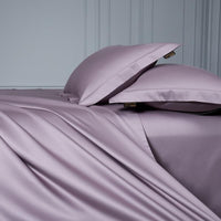 Thumbnail for Premium Purple Grey Soft Silky Family Duvet Cover Set, Egyptian Cotton 1000 Thread Count Bedding Set