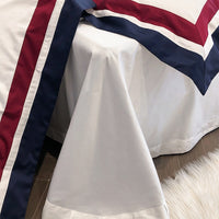 Thumbnail for Burgundy Blue Luxury American Europe Embroidery Very Soft Duvet Cover, 1200TC Egyptian Cotton Bedding Set