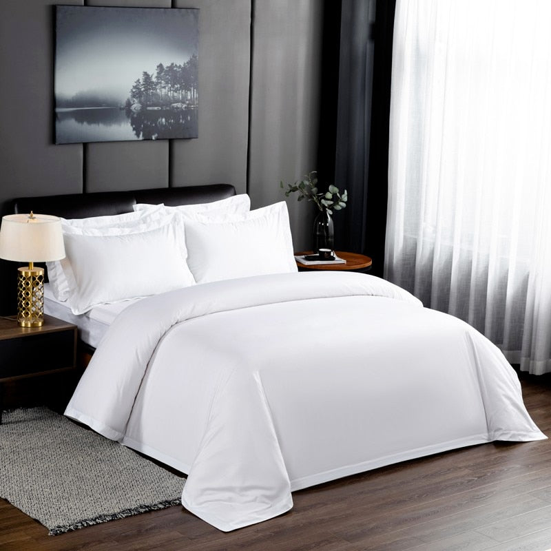 Luxury White Hotel Grade Wedding Duvet Cover Soft Easy Care Duvet Cover Set, 600TC Cotton Bedding Set