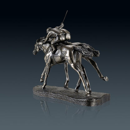 Retro Horse Racing Jockey Art Sculptures and Statues Resin And Copper Craft