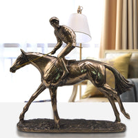 Thumbnail for Retro Horse Racing Animal Jockey Sport Resin And Copper Sculptures and Statues