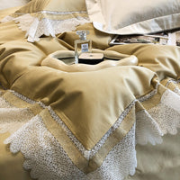 Thumbnail for Romantic Lace Europe American Wedding Embroidery Duvet Cover Set, 1000TC Egyptian Cotton Bedding Set
