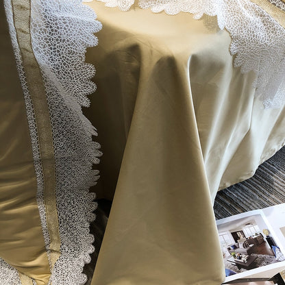 Romantic Lace Europe American Wedding Embroidery Duvet Cover Set, 1000TC Egyptian Cotton Bedding Set