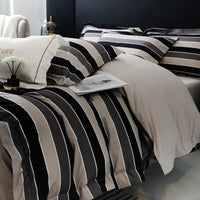 Thumbnail for Premium Grey White Marble Pattern Duvet Cover Set, 600TC Brushed Cotton Bedding Set