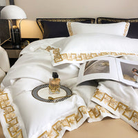 Thumbnail for Premium Black Gold European Contemporary Duvet Cover Set, 1000TC Egyptian Cotton Bedding Set