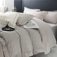 Thumbnail for Premium Grey White Marble Pattern Duvet Cover Set, 600TC Brushed Cotton Bedding Set