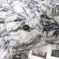 Thumbnail for Premium Grey White Marble Pattern Duvet Cover Set, 600TC Brushed Cotton Bedding Set