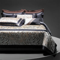 Thumbnail for Luxury Black Europe Sexy Leopard Print Silky Soft Duvet Cover Set 1400TC Egyptian Cotton Bedding Set
