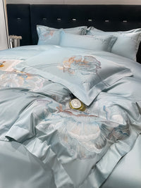 Thumbnail for Blooming Big Flowers Lovely Embroidered Duvet Cover Set, 1000TC Egyptian Cotton Bedding Set
