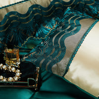 Thumbnail for Luxury Vintage Europe Baroque Gold Lace Edge Wedding Duvet Cover Set, Egyptian Cotton 1200TC Bedding Set