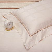 Thumbnail for Nordic Red Grey Egyptian Cotton Satin Jacquard Embroidered Wedding Duvet Cover Bedding Set