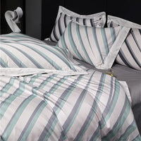 Thumbnail for Luxury Grey Modern Black Stripe Duvet Cover Set, 1000TC Egyptian Cotton Bedding Set