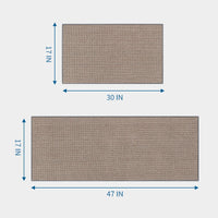 Thumbnail for Brown Grey Linen Rugs Kitchen Floor Mats Anti-Slip Washed
