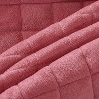 Thumbnail for Luxury Yellow Pink Warm Velvet Fleece Lace Ruffles Quilted Bedspread Bedding Set