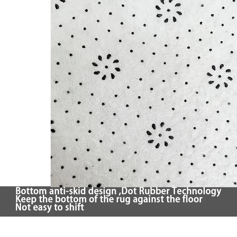 Black White Checkered Soft Rug Carpet for Luxury Living Room Decoration
