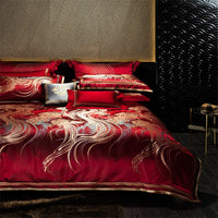 Thumbnail for Black Gold European Jacquard Egyptian Cotton 1200TC Duvet Cover, Luxury Embroidery Bedding Set