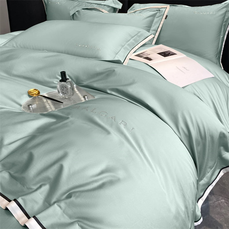 Luxury Pink Grey Hotel Style Satin Premium Grade Duvet Cover, 1200TC Egyptian Cotton Bedding Set