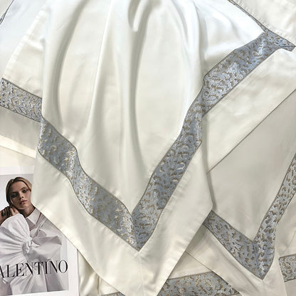 Luxury Leopard Print Edge Winter Autumn Duvet Cover Set, 1000TC Egyptian Cotton Bedding Set