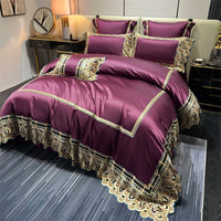Thumbnail for Luxury Orange Purple Europe Chic Soft Hotel Grade Duvet Cover, Egyptian Cotton 1200TC Bedding Set