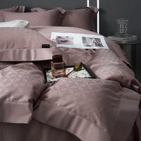 Thumbnail for Luxury European Satin Jacquard Egyptian Cotton 1400TC Silky Duvet Cover Bedding Set