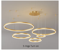 Thumbnail for Modern Lighting 2 to 5 LED Circle Rings Ceiling Chandelier Living Room Home Decor