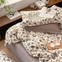 Thumbnail for English Blossom Nordic Flower Pattern Soft Duvet Cover, Cotton 100% Bedding Set