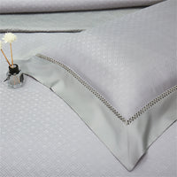 Thumbnail for Nordic Red Grey Egyptian Cotton Satin Jacquard Embroidered Wedding Duvet Cover Bedding Set