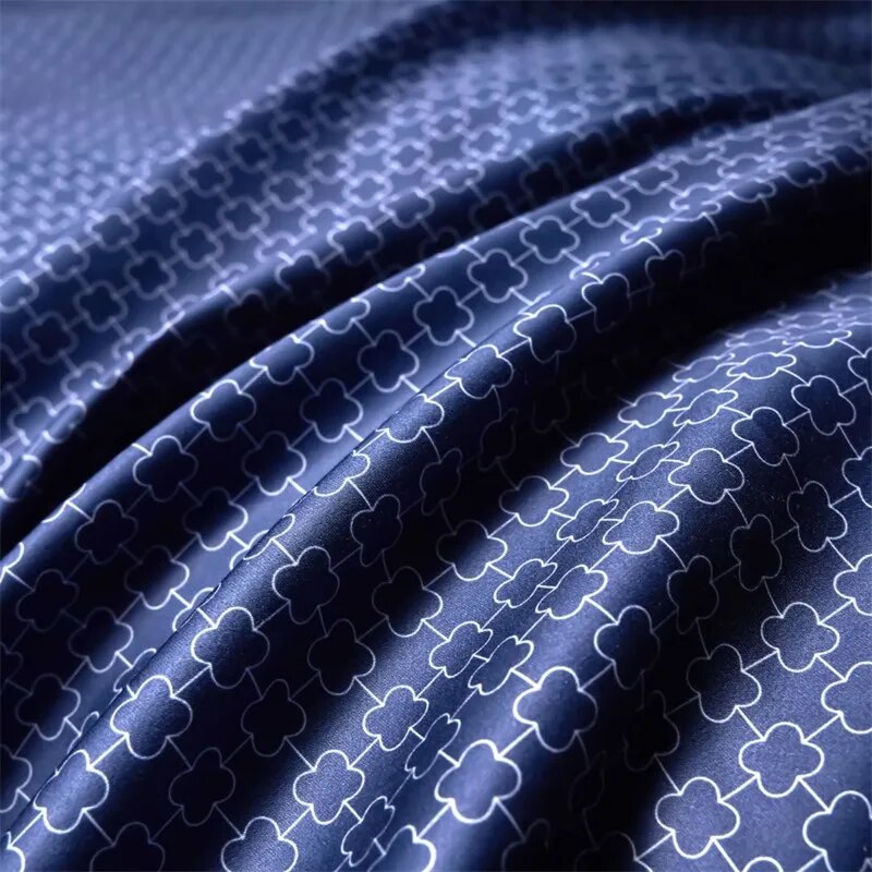 Luxury Grey Blue Europe Modern Patchwork Duvet Cover set, 1000TC Cotton Bedding Set