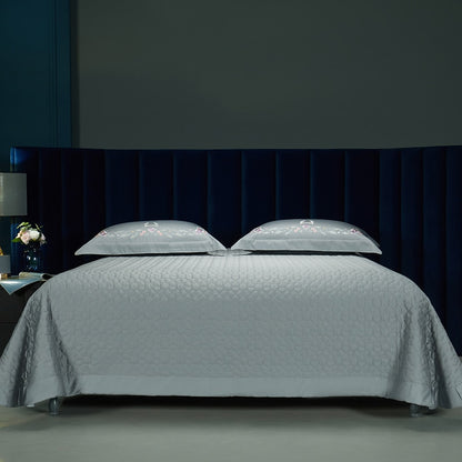 White Purple Flower Luxury Egyptian Cotton 600TC Duvet Cover Bedding Set
