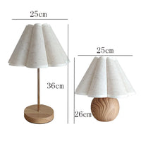 Thumbnail for Korean Wood with White Linen Table Lamp Lighting Bedside Desk