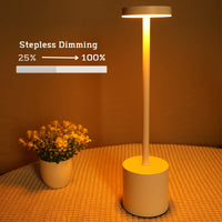 Thumbnail for White Gold LED Rechargeable Table Lamp Lighting Bedside Outdoor