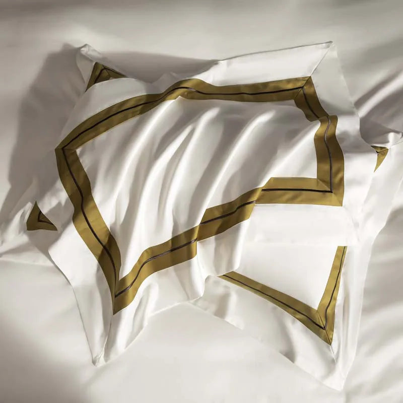 Grey White Premium Hotel Grade Silky Soft Long Striped Duvet Cover Set, 1000TC Egyptian Cotton Bedding Set